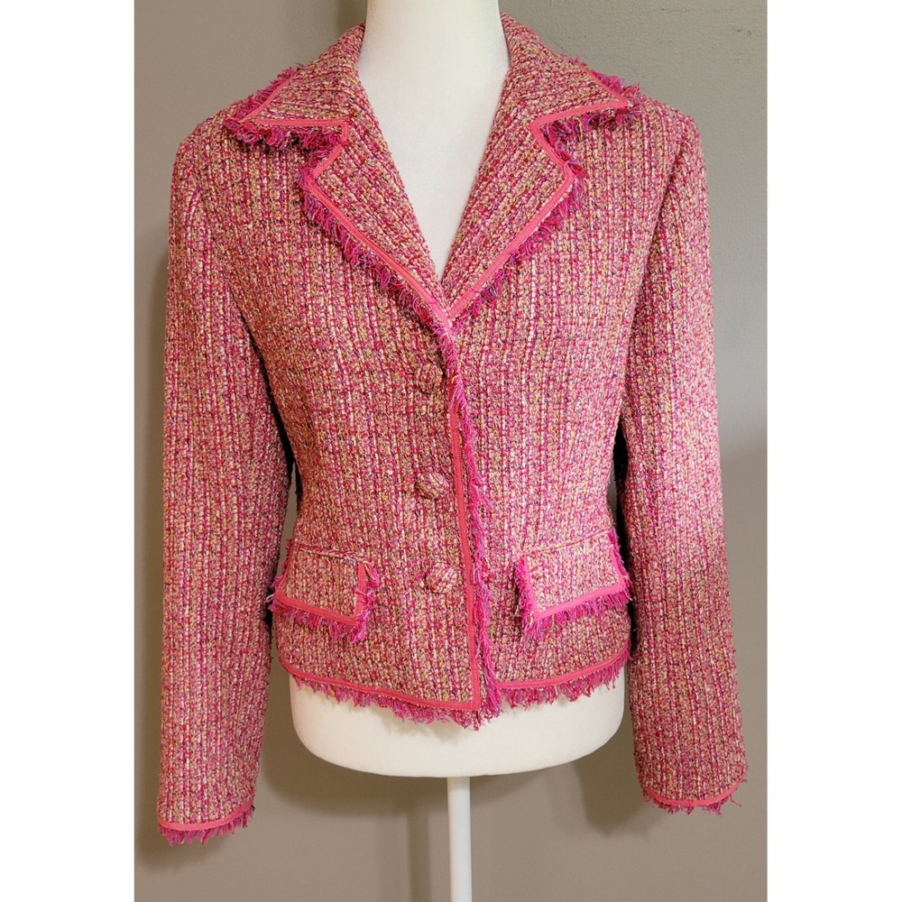 Silk Blend Pink Tweed Blazer